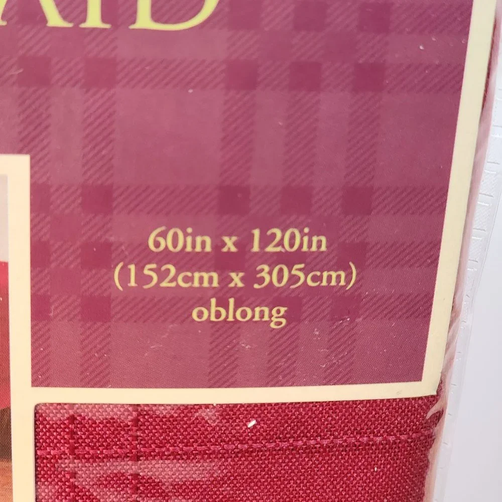 Set of 2 Burgundy 60x120 Oblong Fabric Decorative Tablecloths NWT